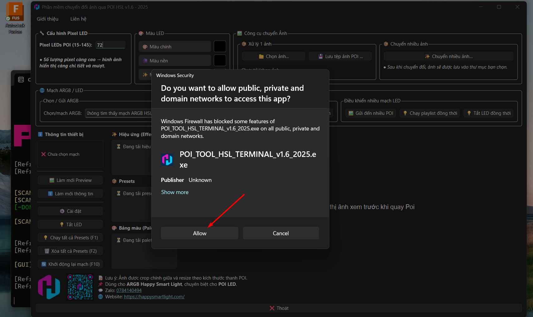 Cho phép ứng dụng truy cập mạng